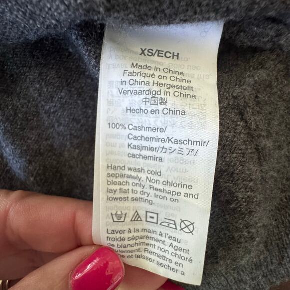 J. Crew 100% Cashmere Sweater Pullover gray XS Crew Neck - Picture 5 of 7